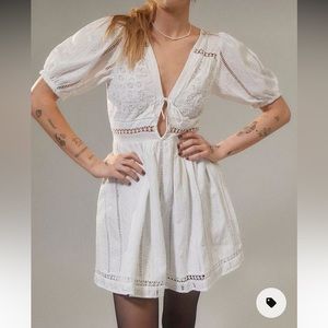 Urban Outfitters White Eyelet Mini Dress